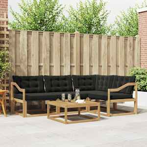 Zunanja garnitura za sedenje 5 pcs Bela in črna 79 x 79 x 37 cm