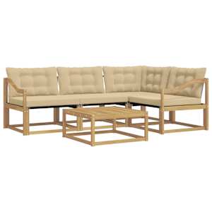 Venkovní pohovková souprava 5 pcs Bílá a béžová 79 x 79 x 37 cm - obrázek 2