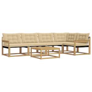 Venkovní pohovková souprava 6 pcs Bílá a béžová 79 x 79 x 37 cm - obrázek 2