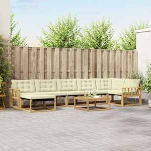 Zunanja garnitura za sedenje 8 pcs Bela in krem 79 x 79 x 37 cm