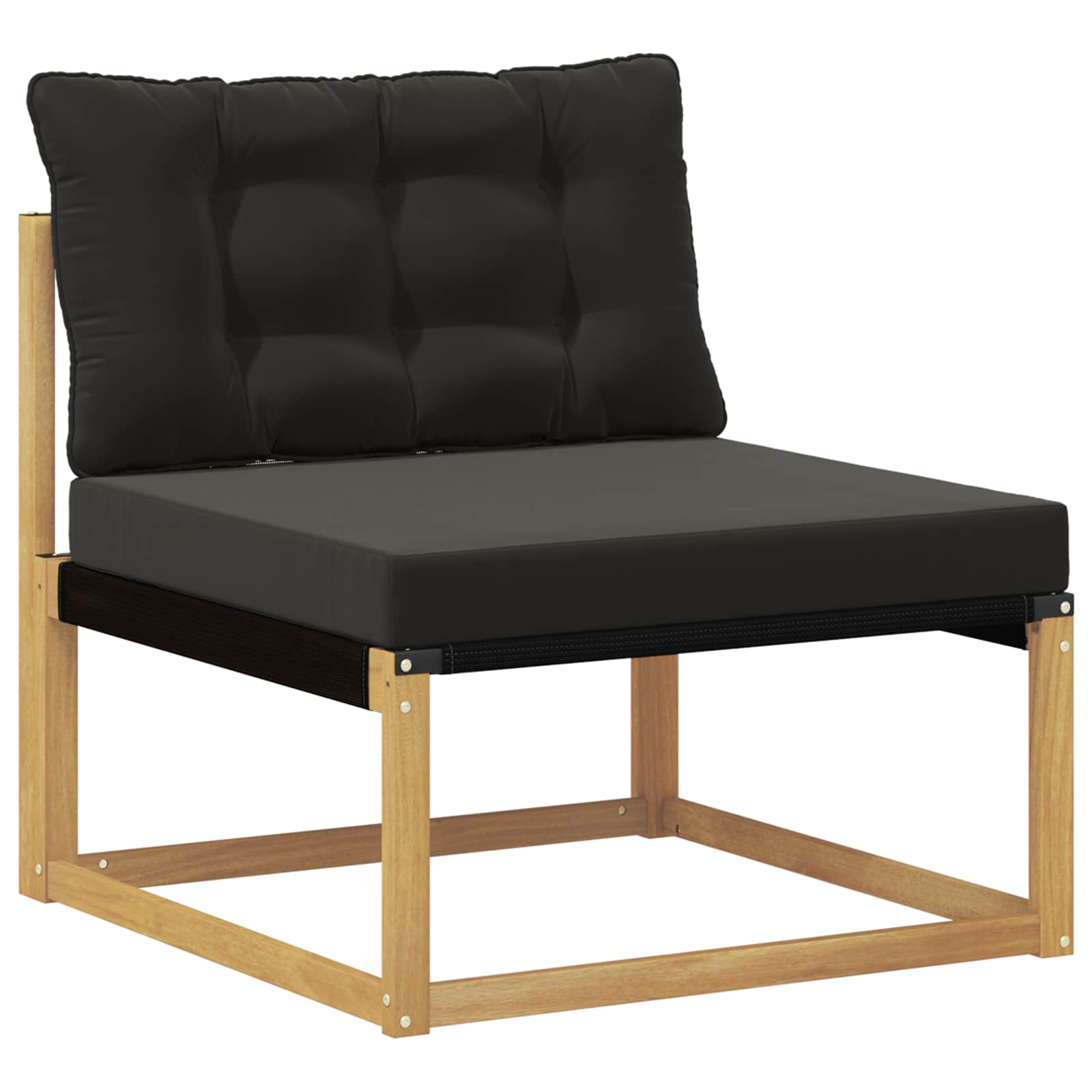 Buiten bankenset 8 pcs Wit en zwart Massief Acaciahout image 4