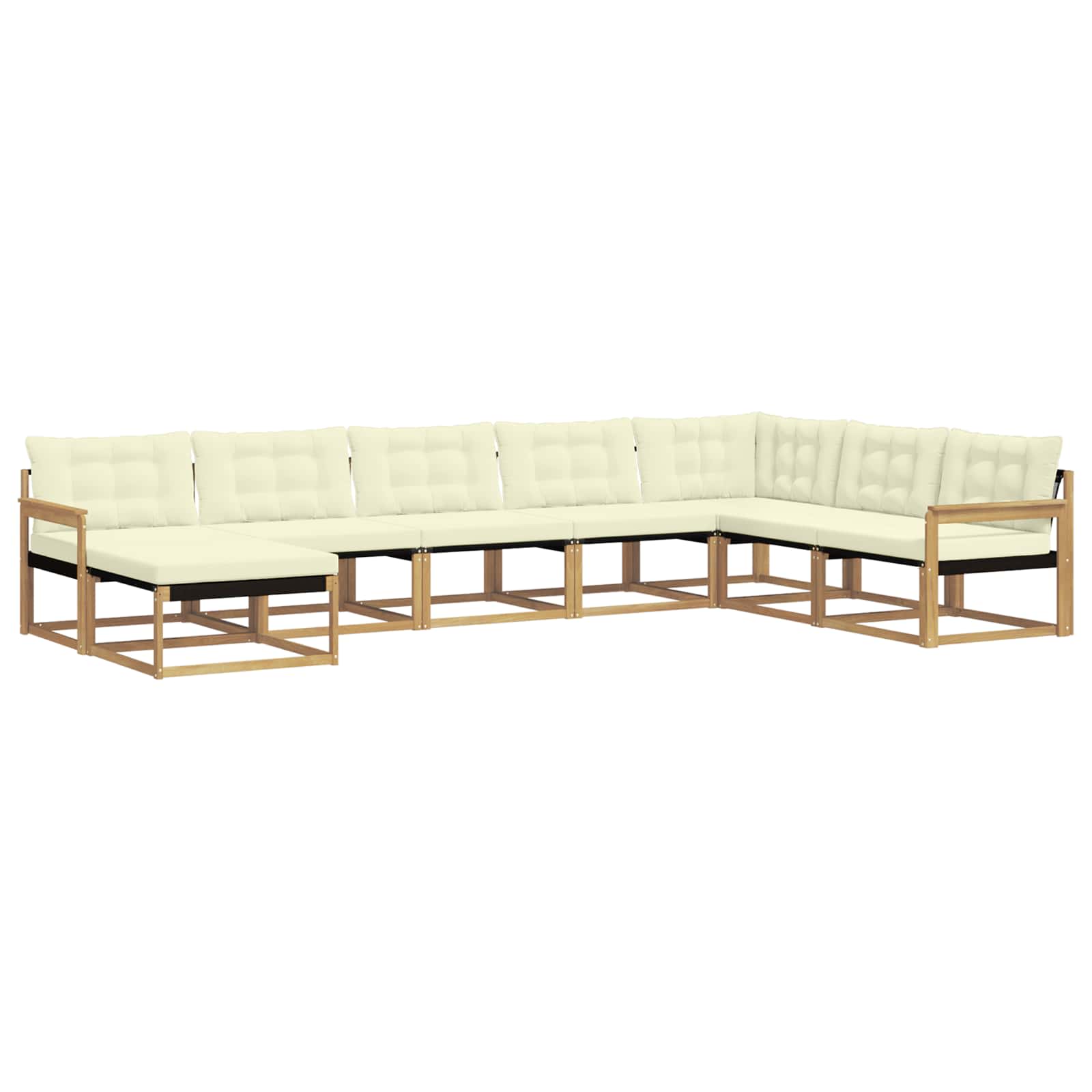 Zunanja garnitura za sedenje z blazino 8 pcs Bela in krem - slika 2