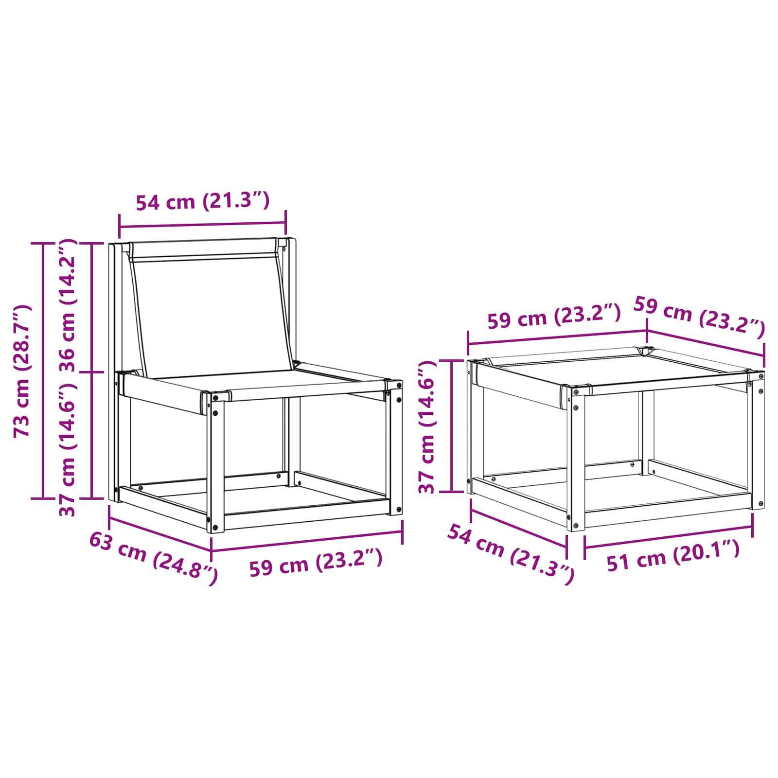 Zunanja garnitura za sedenje 4 pcs Bela in svetlo siva - slika 9