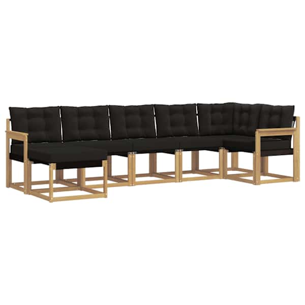 vidaXL V&auml;li diivanikomplekt 7 tk Valge ja must