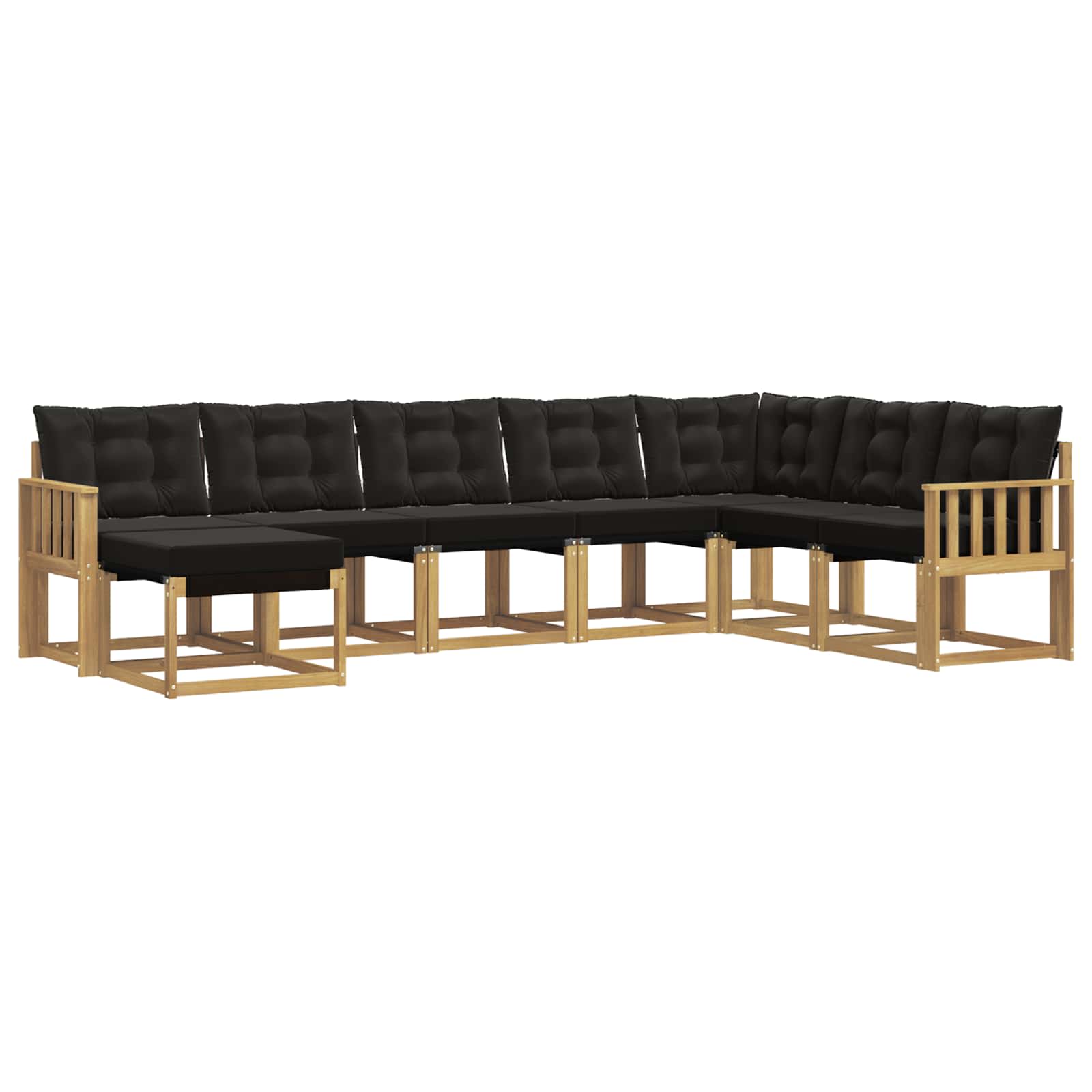 vidaXL Buiten bankenset 8 st Wit en zwart, foto 3