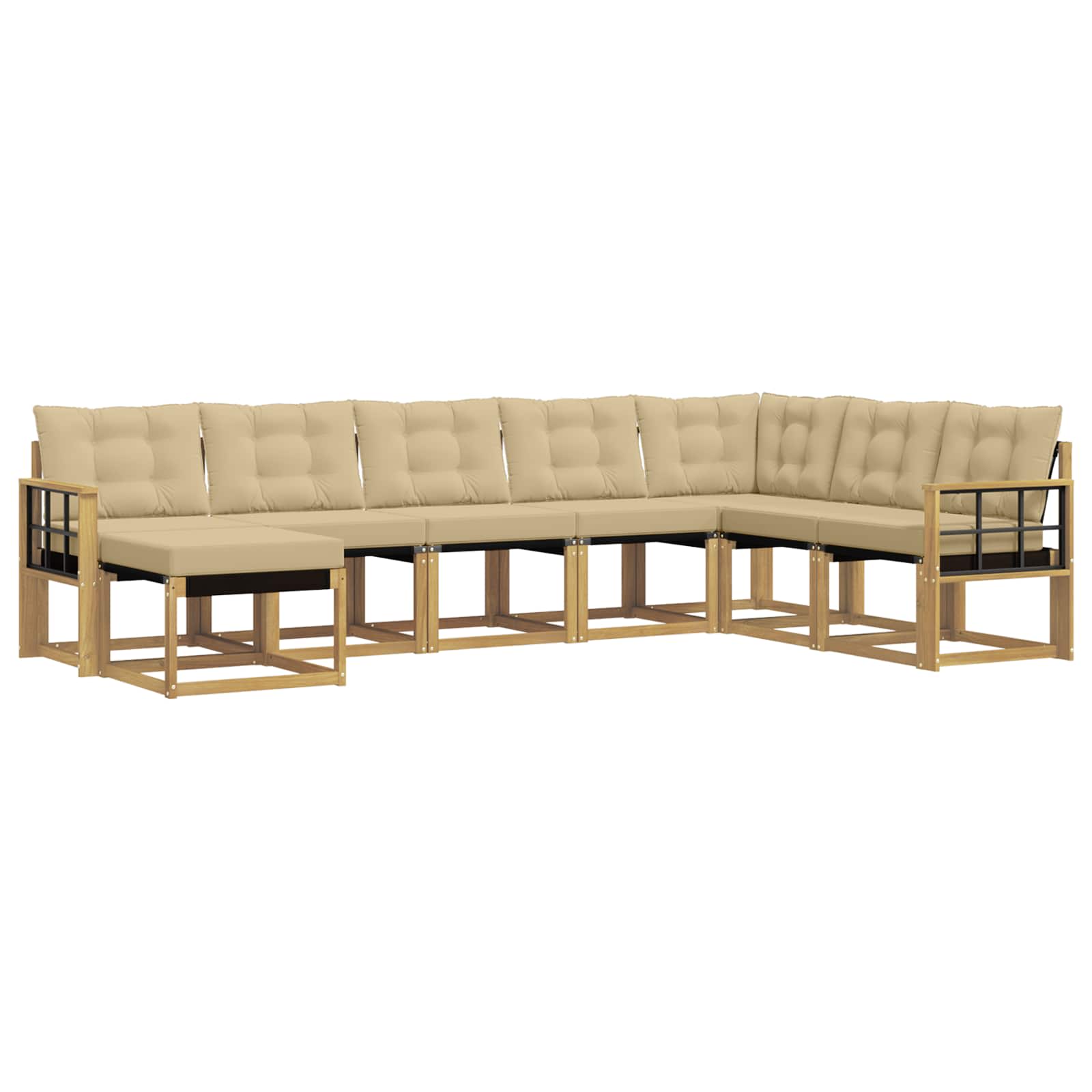 vidaXL Buiten bankenset 8 st Wit en Beige, foto 3