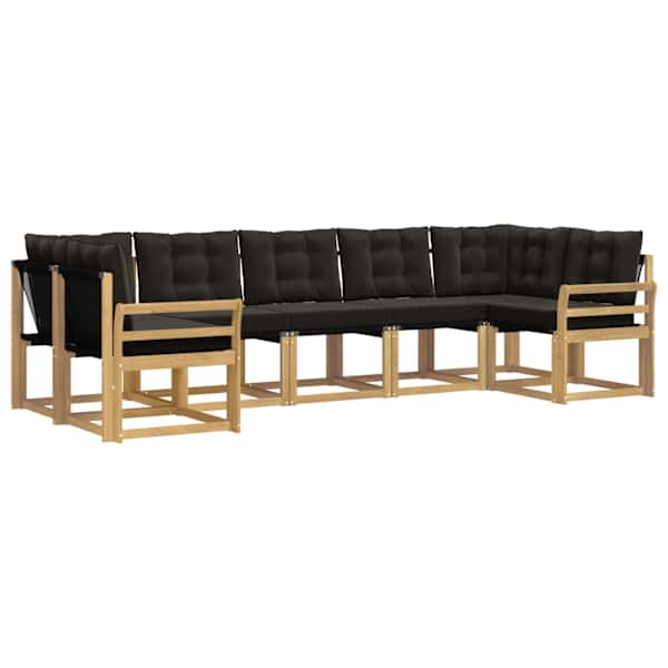 vidaXL V&auml;li diivanikomplekt 7 tk Valge ja must