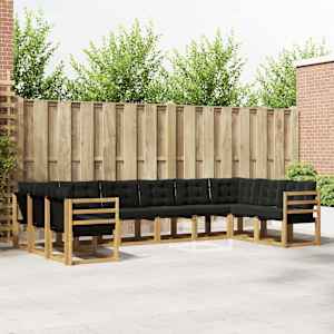 Venkovní pohovková souprava s polštářem 10 pcs Bílá a černá - obrázek 1