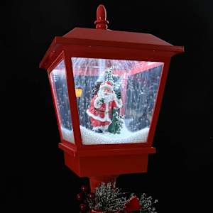 Vánoční pouliční lampa s lucernou Červená 40,5x40,5x180cm Plast - obrázek 8