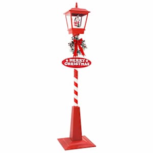 Vánoční pouliční lampa s lucernou Červená 40,5x40,5x180cm Plast - obrázek 2