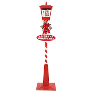 Vánoční pouliční lampa s lucernou Červená 40,5x40,5x180cm Plast - obrázek 4