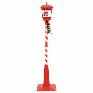 Vánoční pouliční lampa s lucernou Červená 40,5x40,5x180cm Plast - obrázek 5