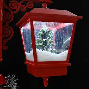 Vánoční pouliční lampa se 2 lucernami s 18 LED diodami Červená - obrázek 8