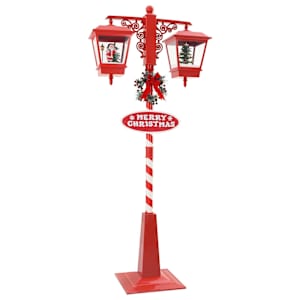 Vánoční pouliční lampa se 2 lucernami s 18 LED diodami Červená - obrázek 2