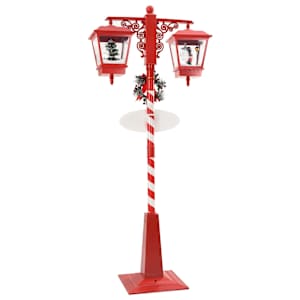 Vánoční pouliční lampa se 2 lucernami s 18 LED diodami Červená - obrázek 6