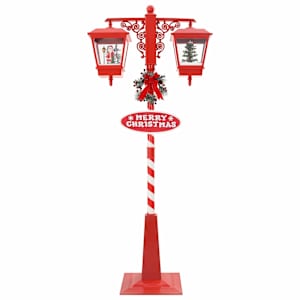 Vánoční pouliční lampa se 2 lucernami s 18 LED diodami Červená - obrázek 4