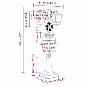 Vánoční pouliční lampa se 2 lucernami s 18 LED diodami Červená - obrázek 12