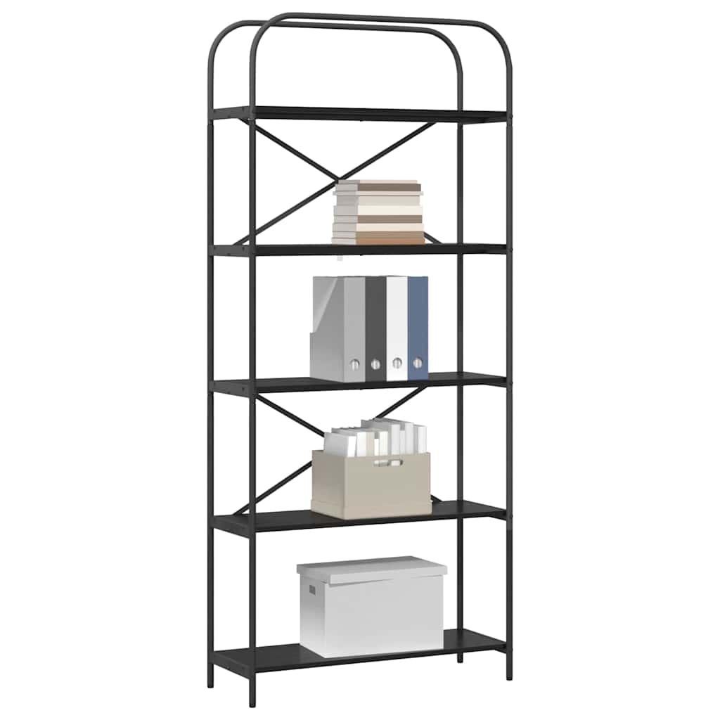vidaXL Boekenkast Zwart eiken 80 x 30 x 183 cm Bewerkt hout