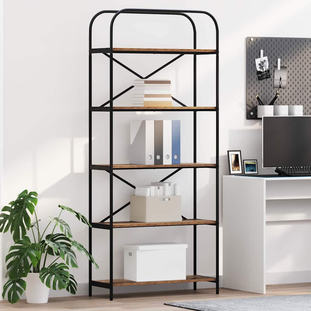 vidaXL Raft pentru cărți Lemn vechi 80 x 30 x 183 cm Lemn compozit