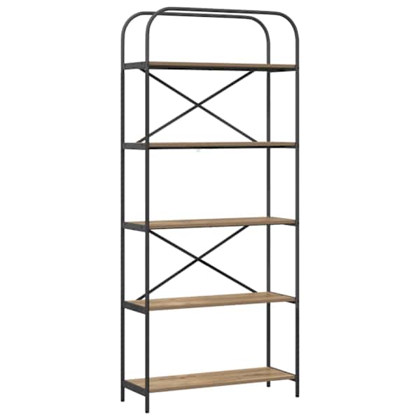 vidaXL Raamatukapp 5 tasandit 80 x 30 x 183 cm Tehispuit K&auml;sit&ouml;&ouml;puu