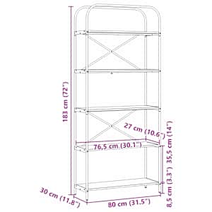 Knihovna Artisanový dub 80 x 30 x 183 cm Kompozitní dřevo - obrázek 12