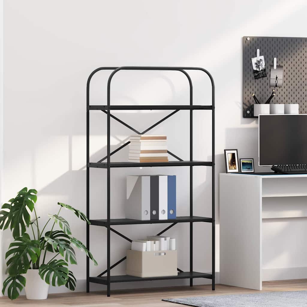 vidaXL Raft pentru cărți Stejar negru 80 x 30 x 146 cm Lemn compozit