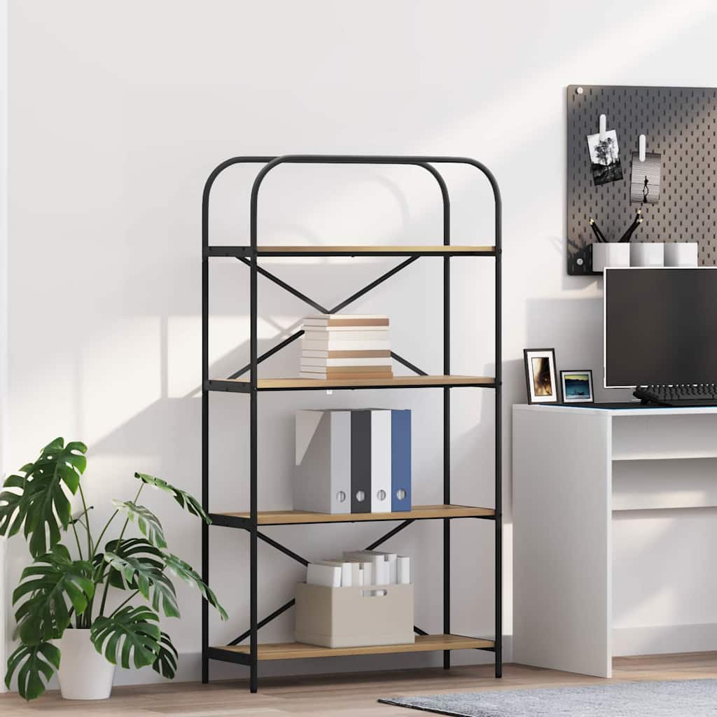 vidaXL Raft pentru cărți stejar artizanal 80 x 30 x 146 cm