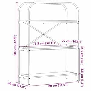 Knihovna Artisanový dub 80 x 30 x 109 cm Kompozitní dřevo - obrázek 12