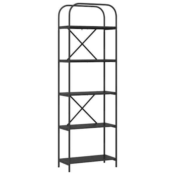 vidaXL Raamatukapp 5 tasandit 60 x 30 x 183 cm Tehispuit Must tamm