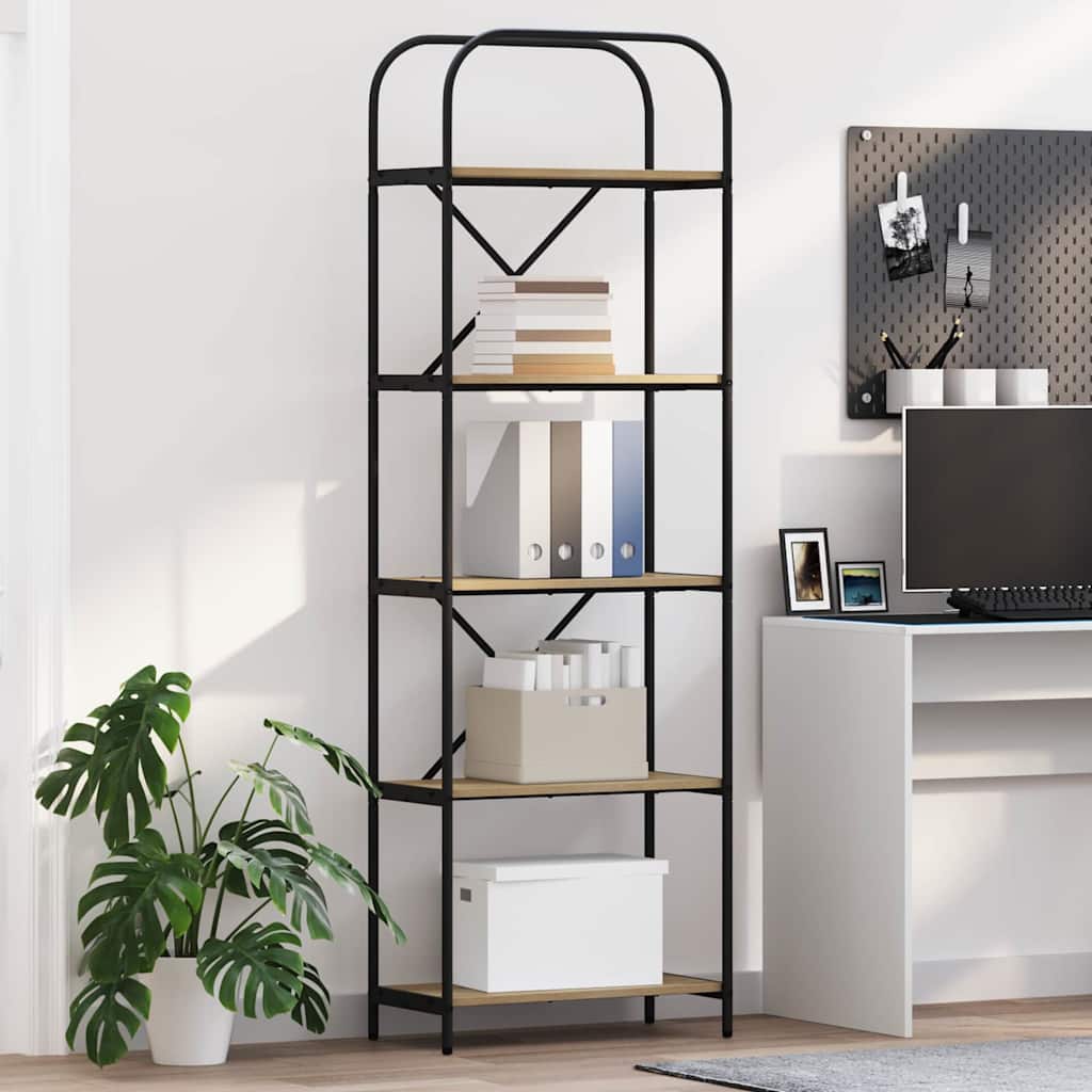 vidaXL Raft pentru cărți Stejar sonoma 60 x 30 x 183 cm Lemn compozit