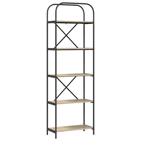 vidaXL Raamatukapp 5 tasandit 60 x 30 x 183 cm Tehispuit Sonoma tamm