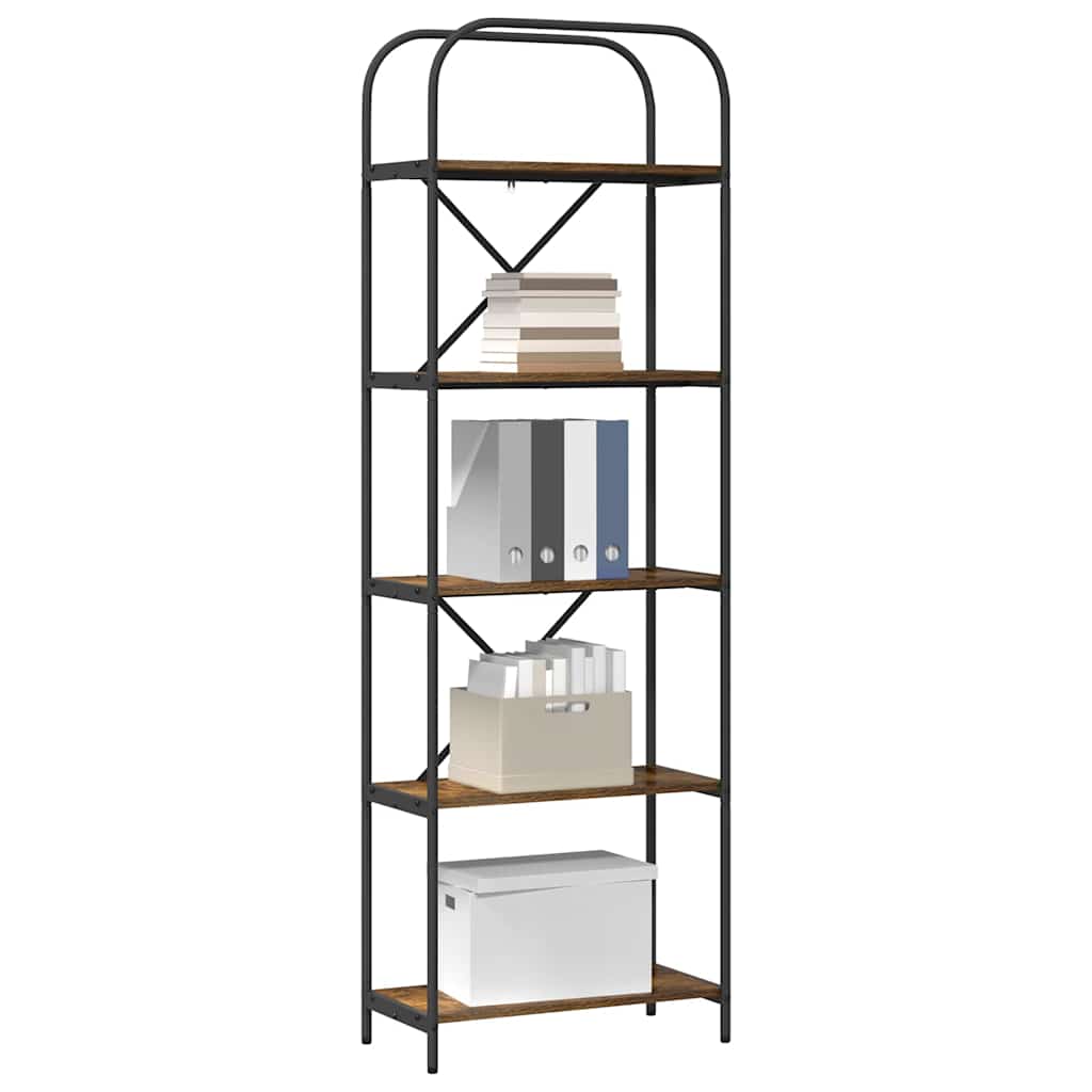 vidaXL Boekenkast Gerookt eiken 60 x 30 x 183 cm Bewerkt hout