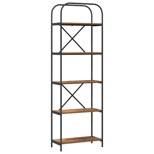 vidaXL Raamatukapp 5 tasandit 60 x 30 x 183 cm Tehispuit Vana puit