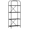 vidaXL Raamatukapp 4 tasandit 60 x 30 x 146 cm Tehispuit Must tamm