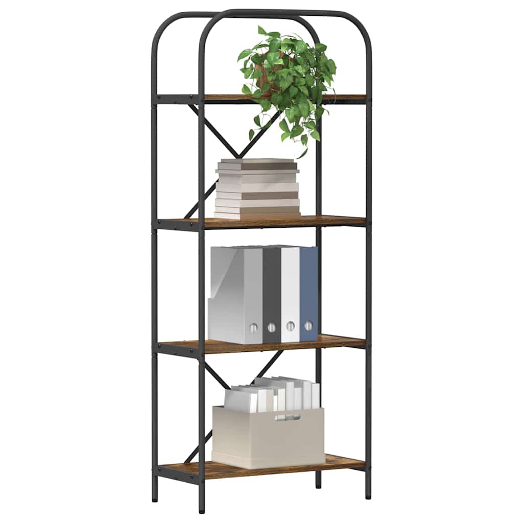 vidaXL Boekenkast Gerookt eiken 60 x 30 x 146 cm Bewerkt hout