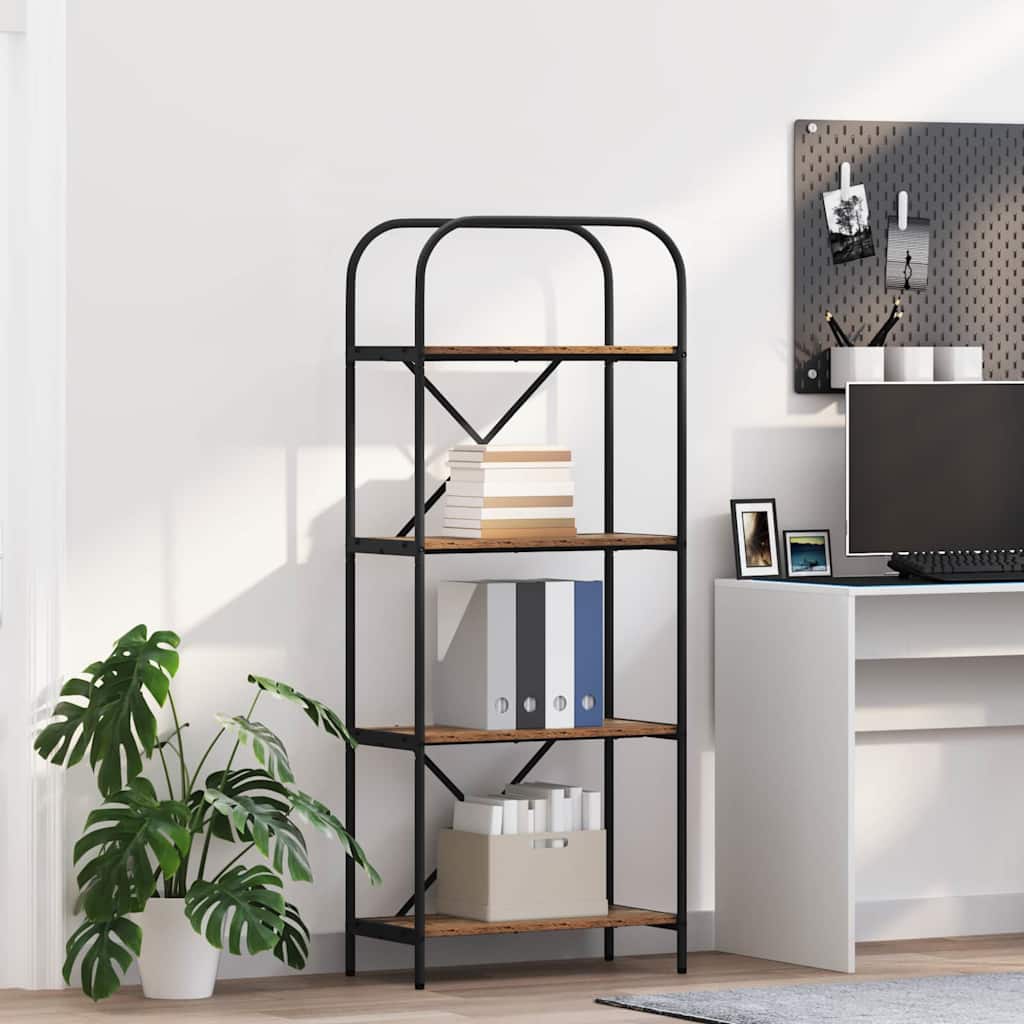 vidaXL Raft pentru cărți Lemn vechi 60 x 30 x 146 cm Lemn compozit