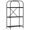 vidaXL Raamatukapp 3 tasandit 60 x 30 x 109 cm Tehispuit Must tamm