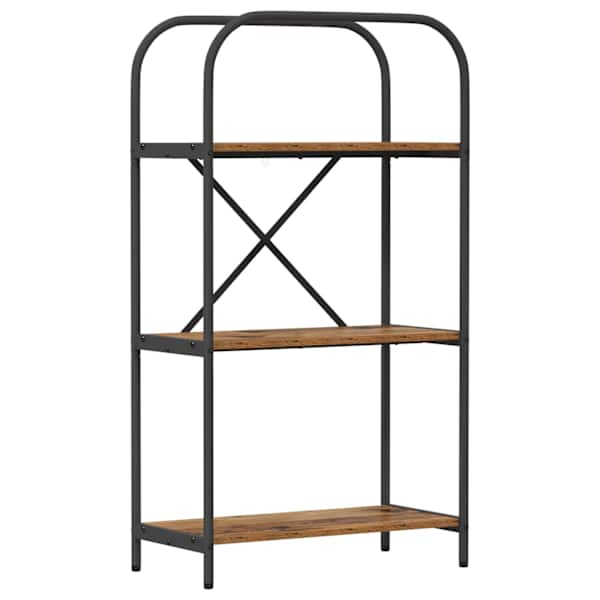 vidaXL Raamatukapp 3 tasandit 60 x 30 x 109 cm Tehispuit Vana puit