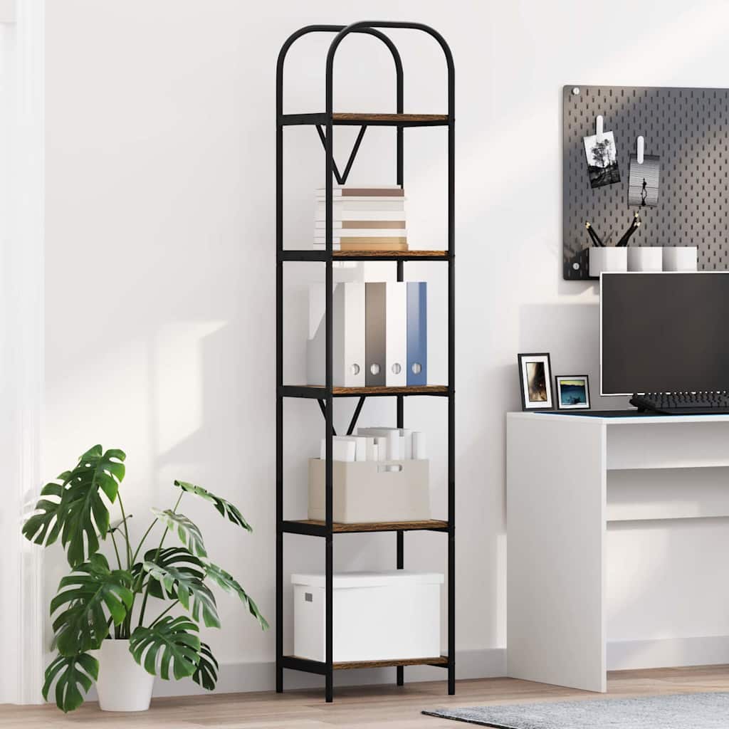 vidaXL Raft pentru cărți Stejar afumat 40 x 30 x 183 cm Lemn compozit
