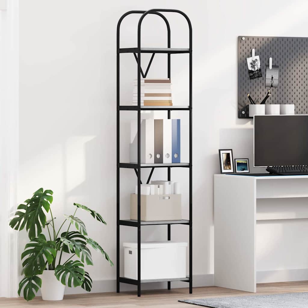 vidaXL Raft pentru cărți sonoma gri 40 x 30 x 183 cm Lemn compozit