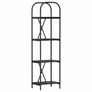 vidaXL Raamatukapp 4 tasandit 40 x 30 x 146 cm Tehispuit Must tamm
