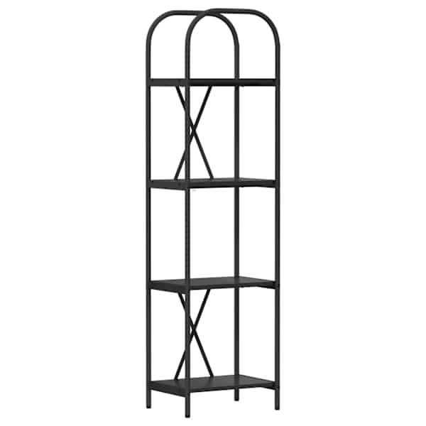 vidaXL Raamatukapp 4 tasandit 40 x 30 x 146 cm Tehispuit Must tamm