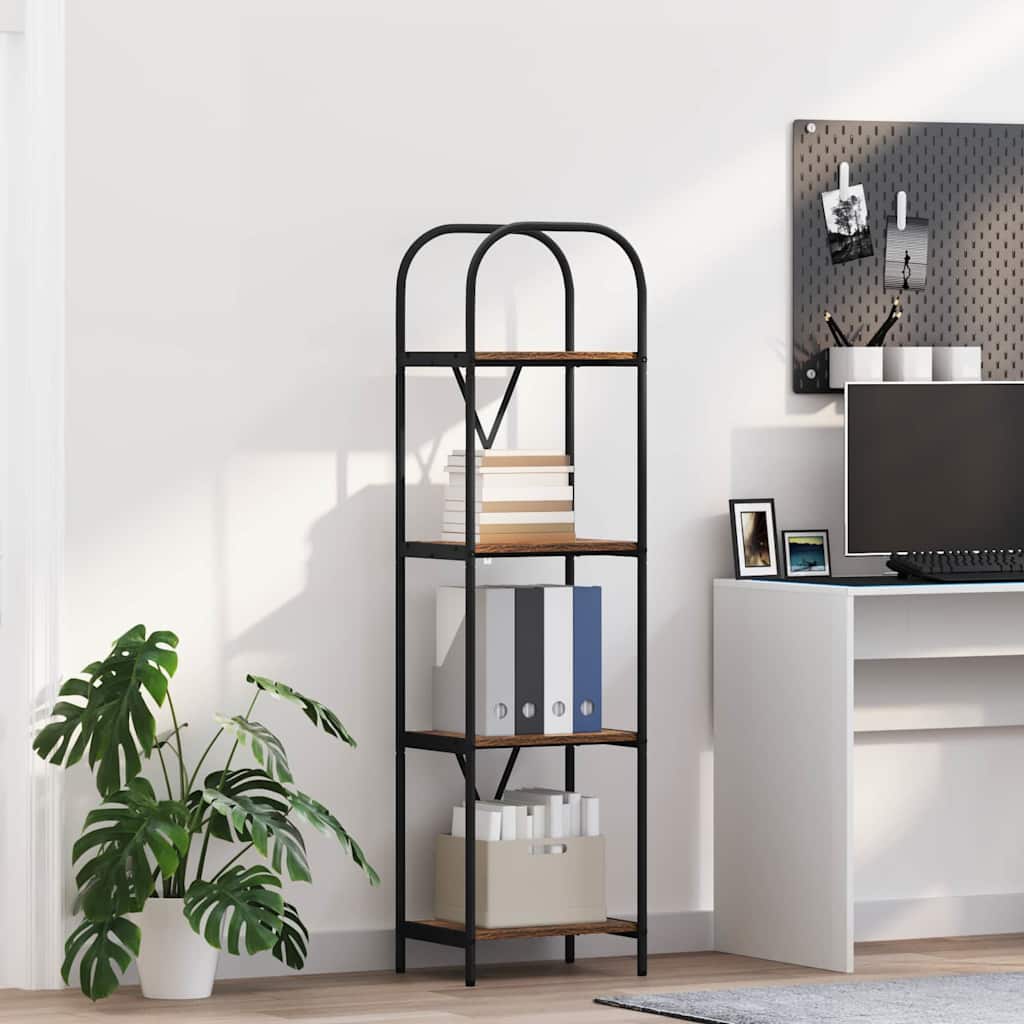 vidaXL Raft pentru cărți Stejar afumat 40 x 30 x 146 cm Lemn compozit