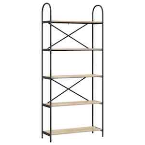 vidaXL Raamatukapp 5 tasandit 80 x 30 x 183 cm Tehispuit Sonoma tamm