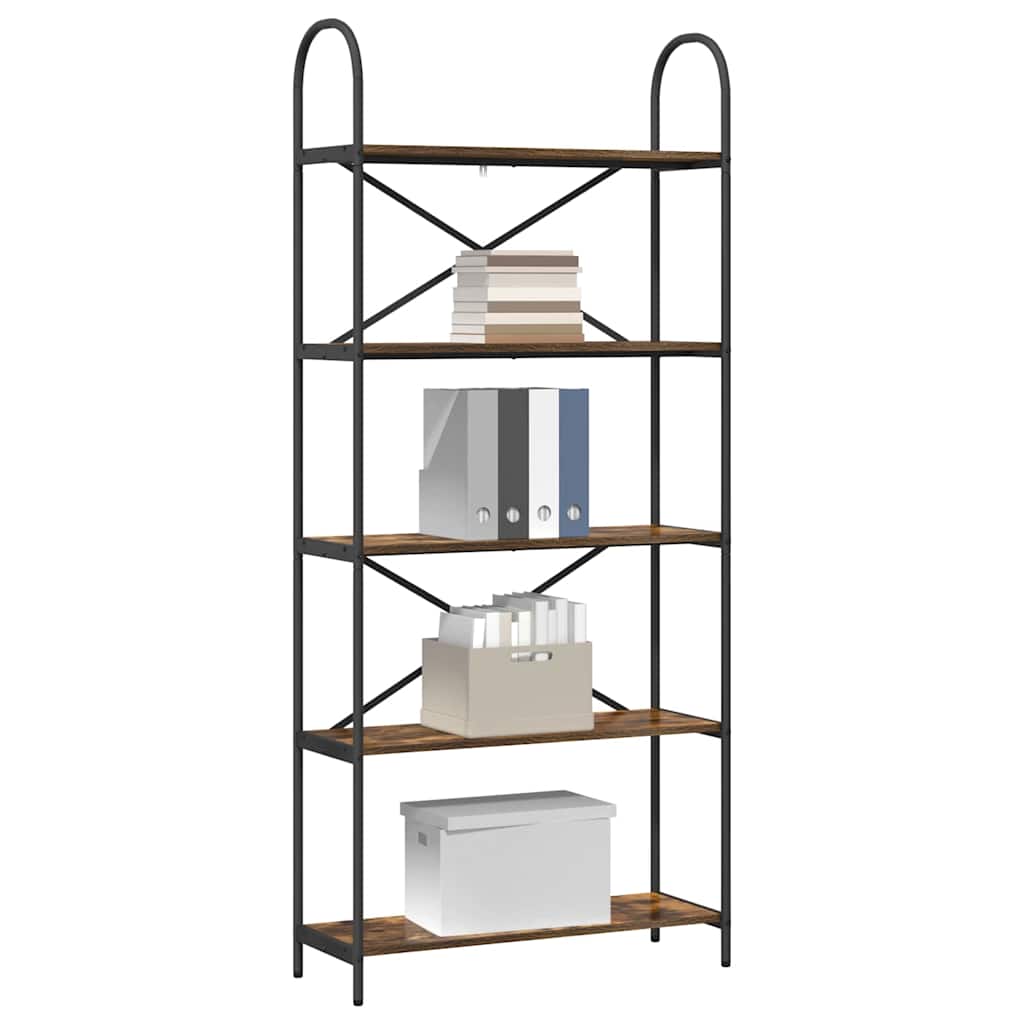 vidaXL Boekenkast Gerookt eiken 80 x 30 x 183 cm Bewerkt hout