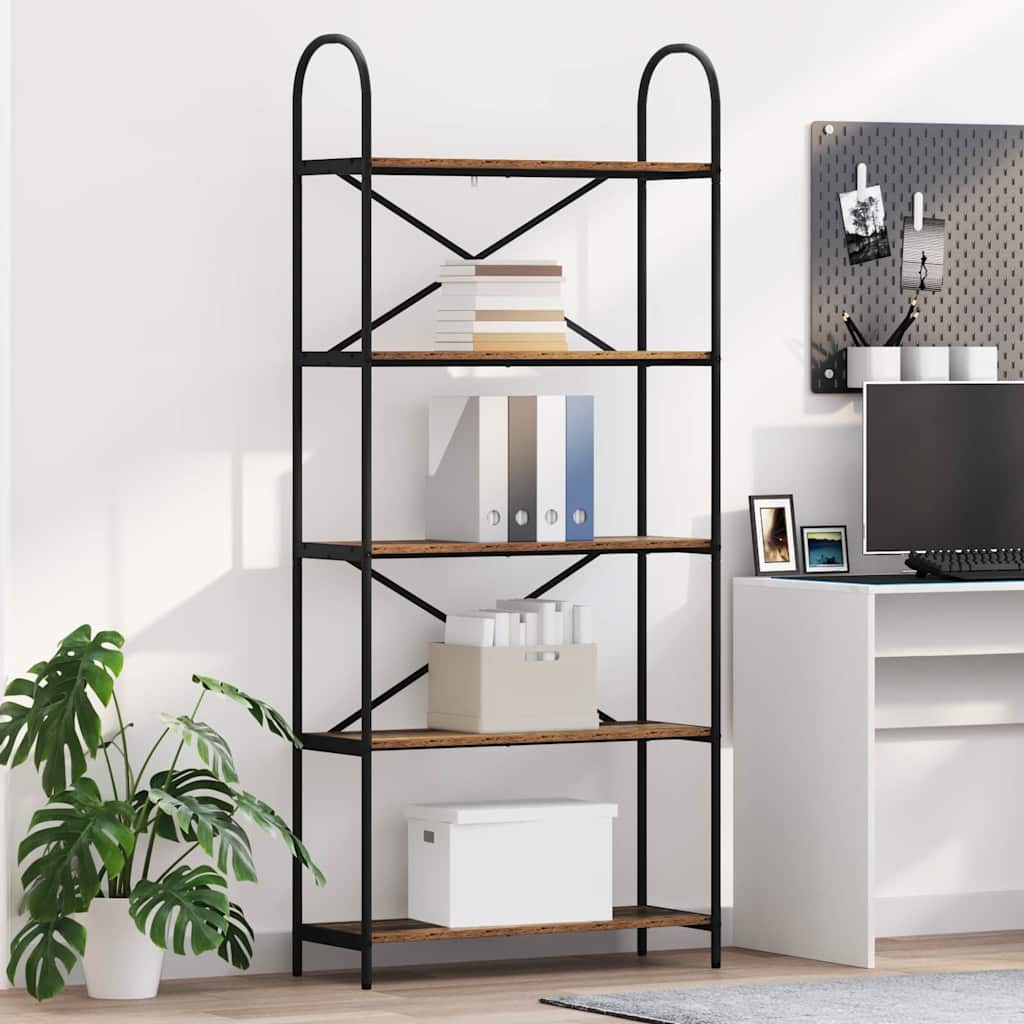 vidaXL Raft pentru cărți Lemn vechi 80 x 30 x 183 cm Lemn compozit