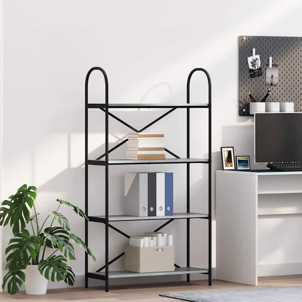 vidaXL Raft pentru cărți sonoma gri 80 x 30 x 146 cm Lemn compozit