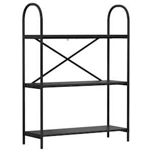 vidaXL Raamatukapp 3 tasandit 80 x 30 x 109 cm Tehispuit Must tamm