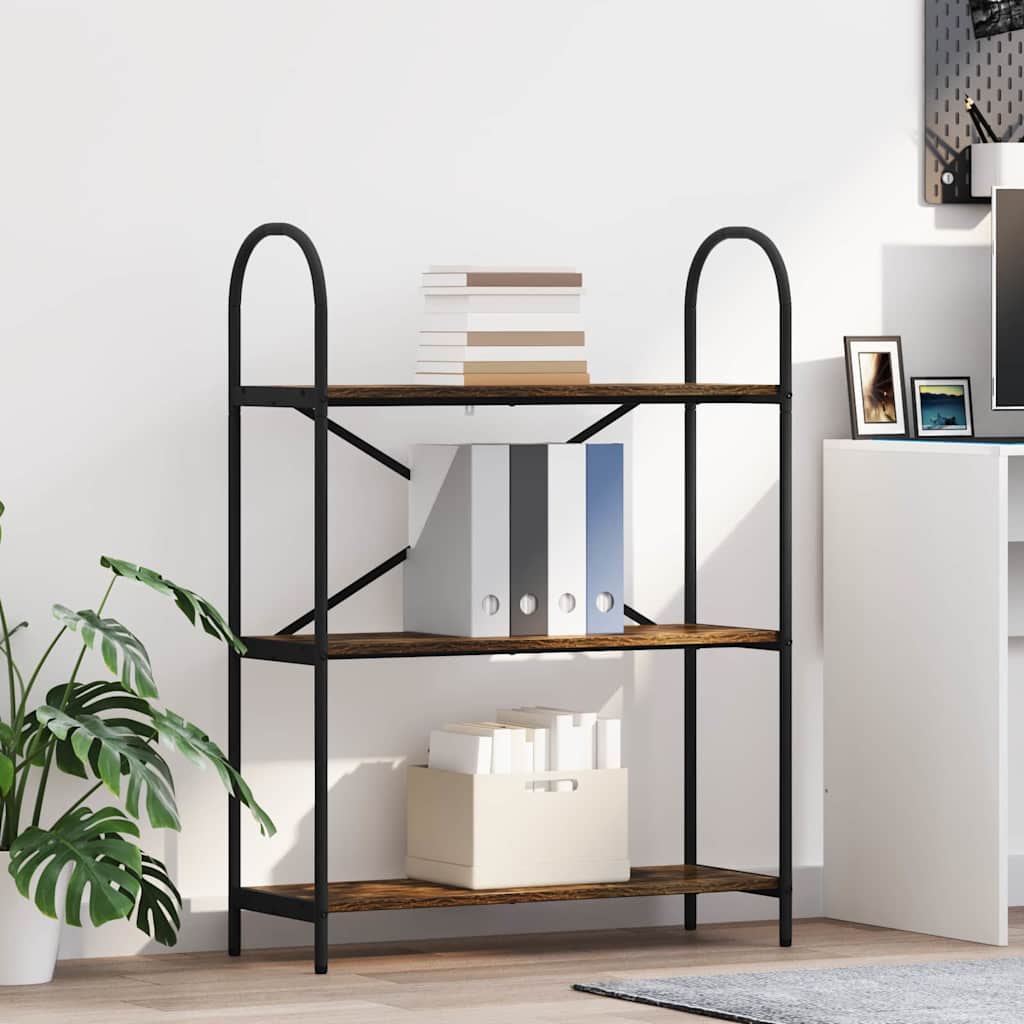 vidaXL Raft pentru cărți Stejar afumat 80 x 30 x 109 cm Lemn compozit