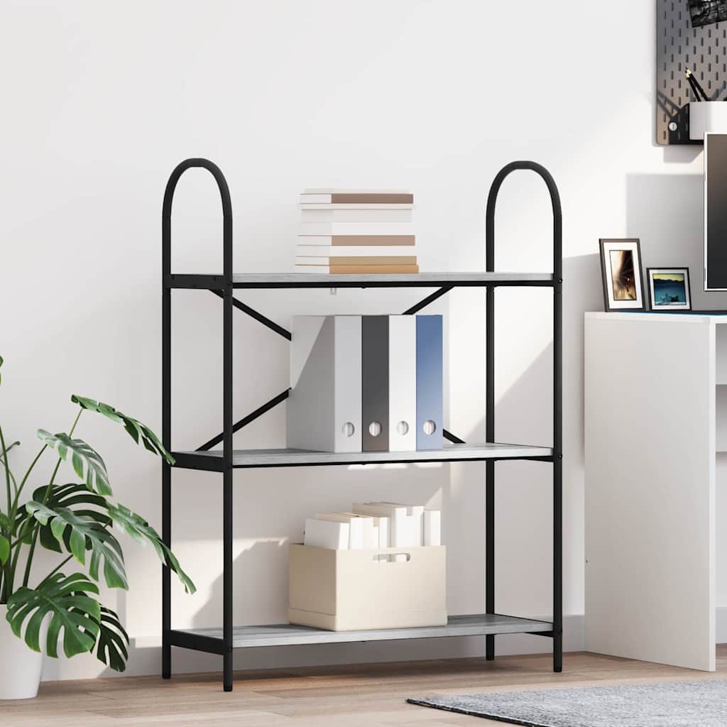vidaXL Raft pentru cărți sonoma gri 80 x 30 x 109 cm Lemn compozit